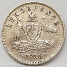 AUSTRALIA 1926 . THREEPENCE . SCARCE GRADE AUSTRALIA 1926 . THREEPENCE . SCARCE GRADE